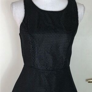 Black Textured Midi Dress